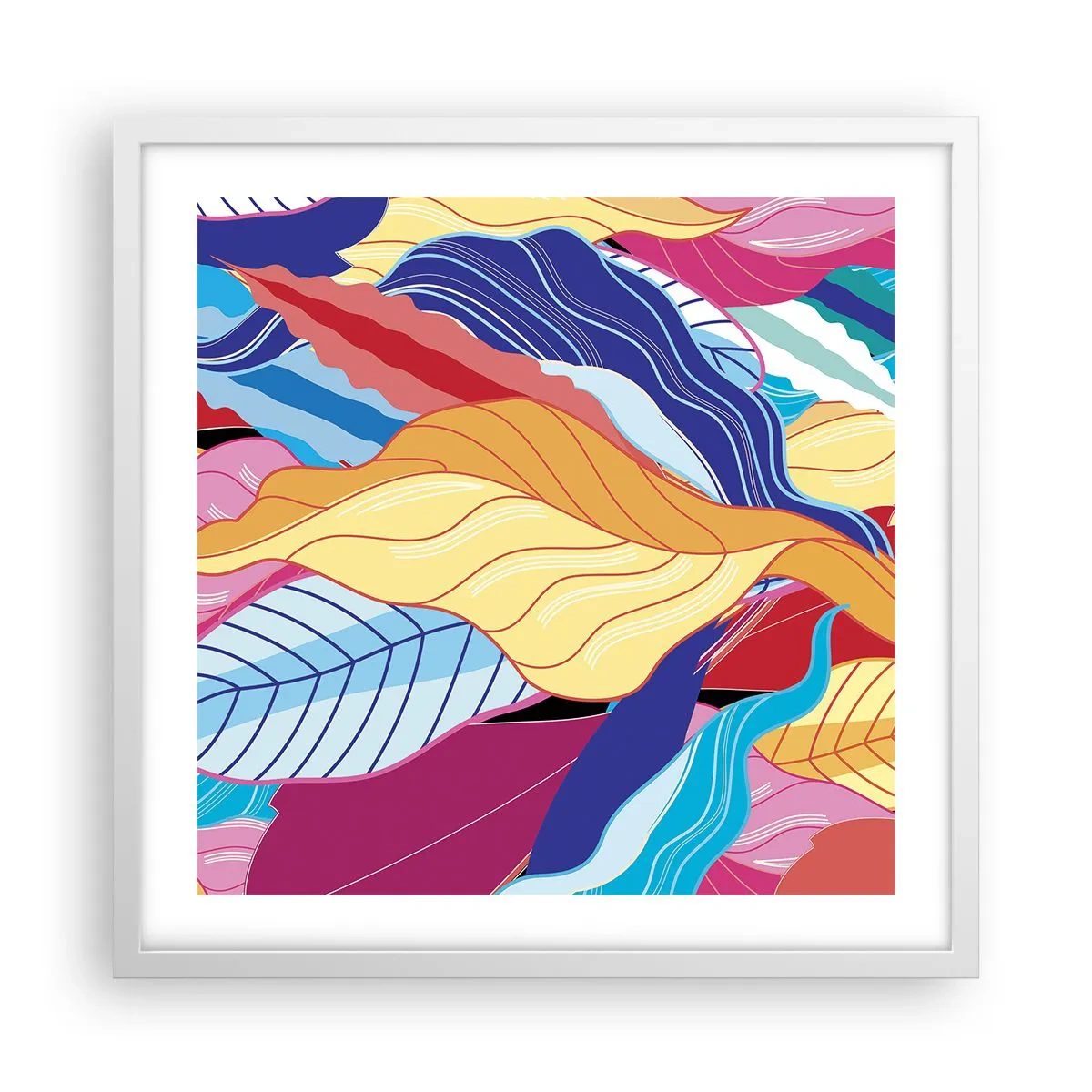 Poster in een witte lijst - Een kleurrijke puinhoop - 50x50 cm