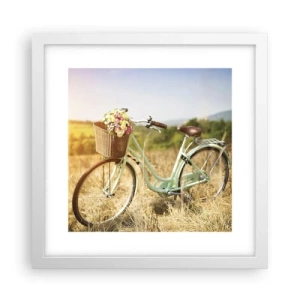 Poster in een witte lijst - Ik blijf hier nog even - 30x30 cm