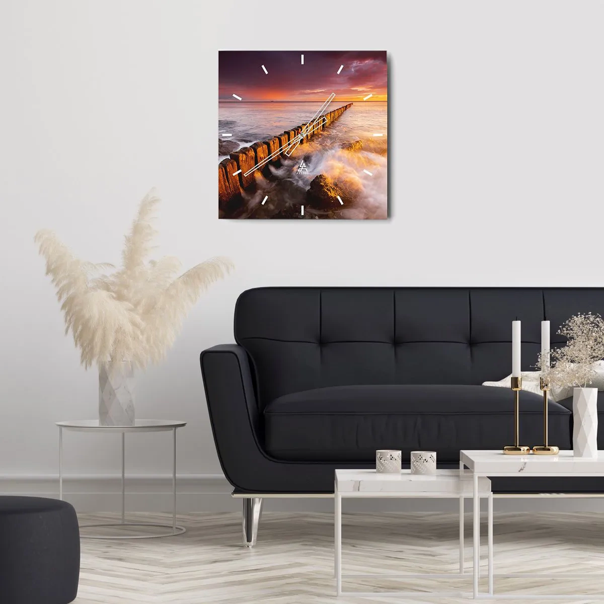 Wandklok - Klok - De zachtheid van de golven - 30x30 cm