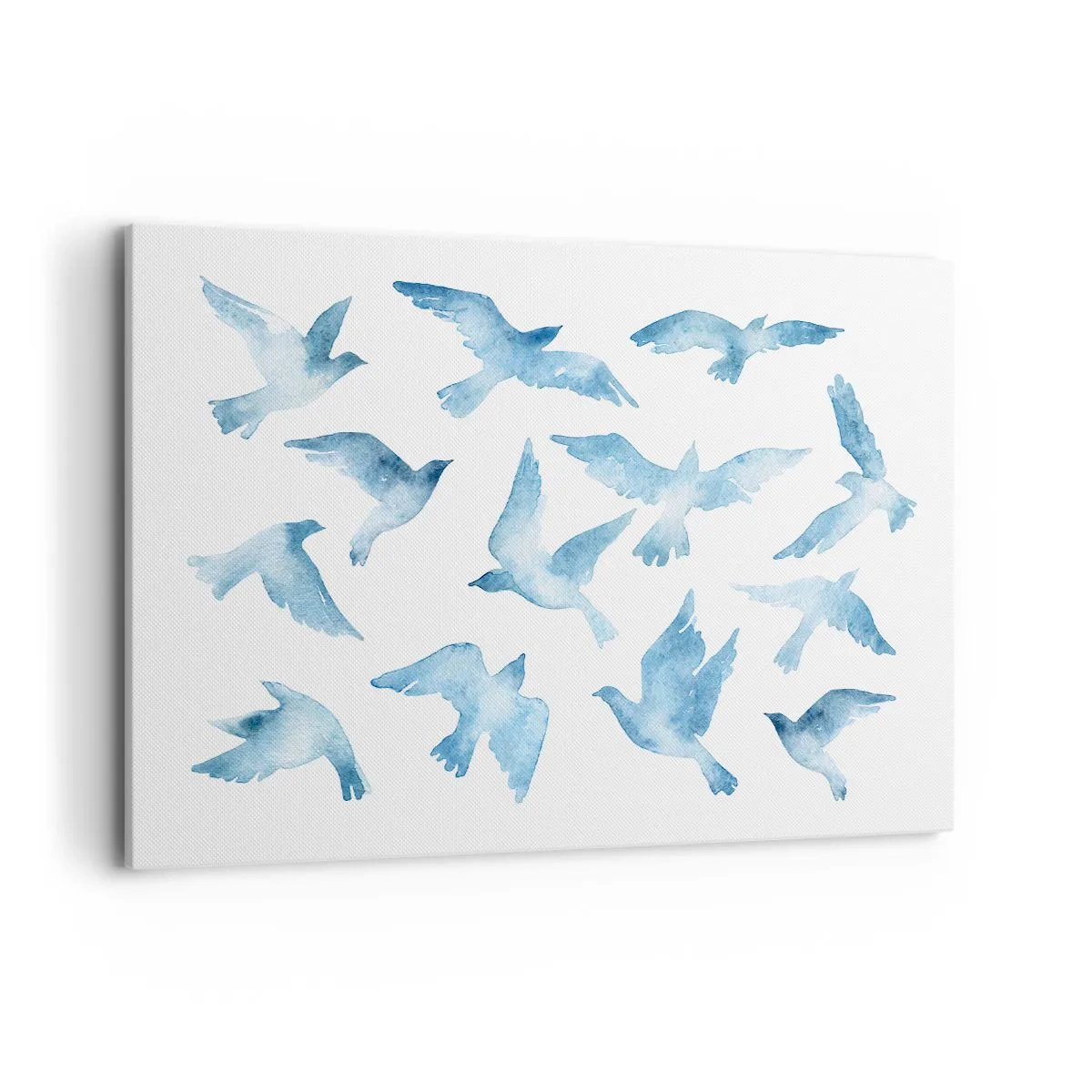 Schilderen op canvas - Blauwe vogels - 100x70 cm