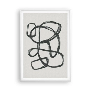 Poster in een witte lijst - Lusvormige abstractie - 70x100 cm