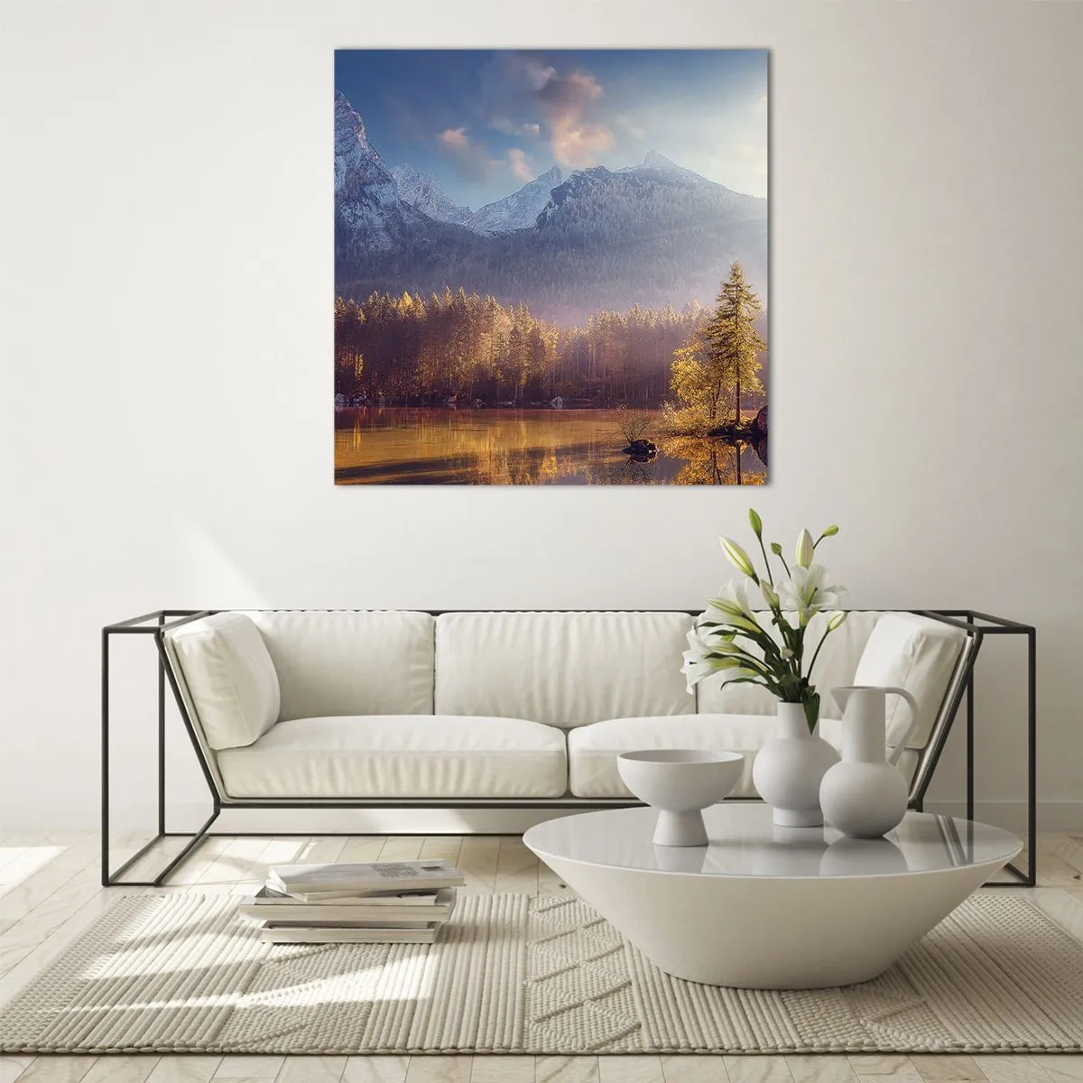 Schilderen op glas - In bergen en dalen - 70x70 cm