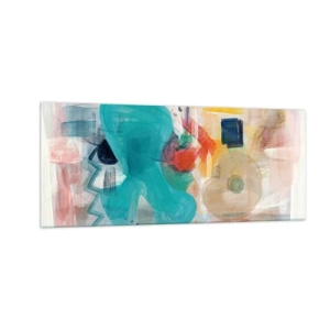 Schilderen op glas - Kleurrijk spel - 100x40 cm