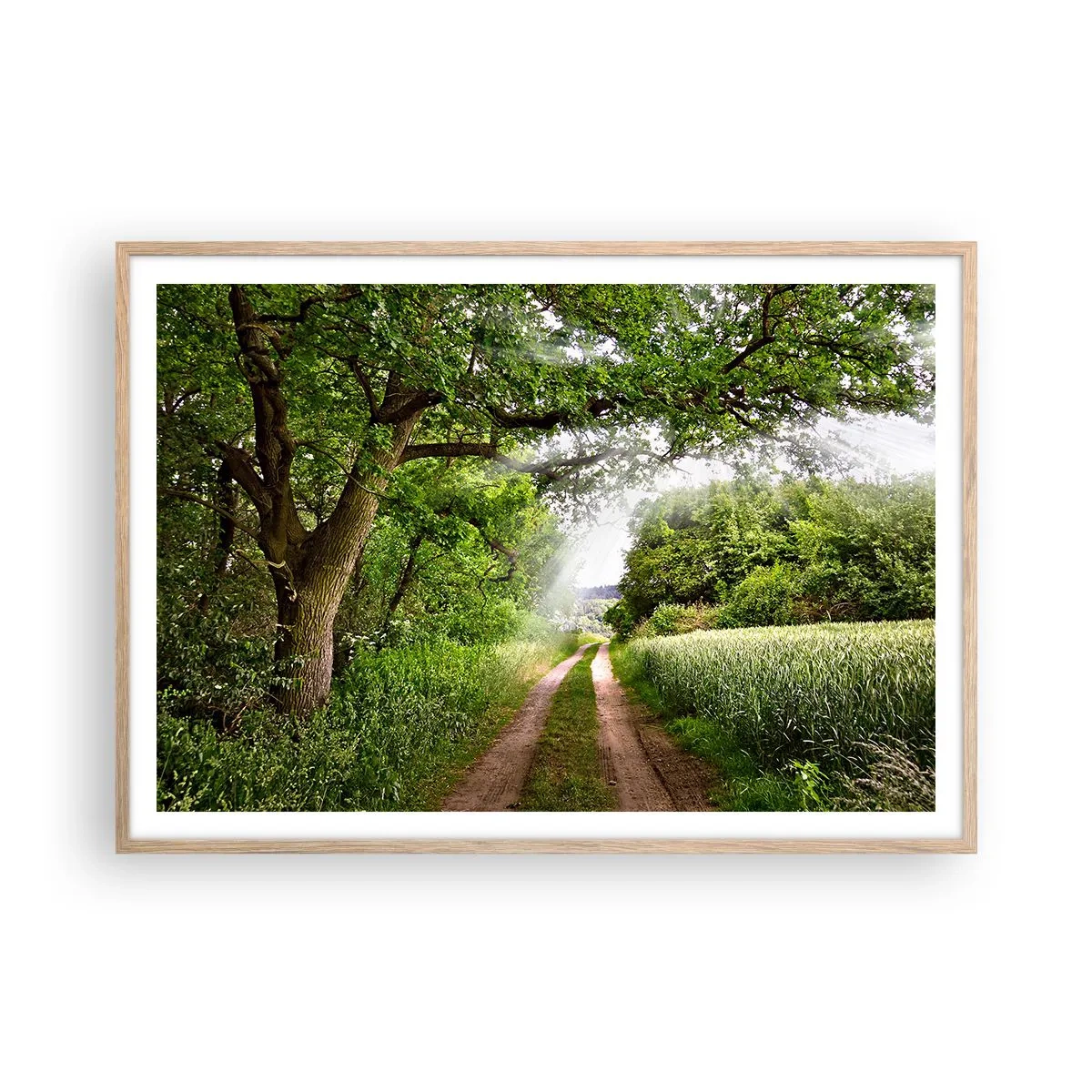 Een poster in een licht eiken lijst - Et in Arcadia ego - 100x70 cm