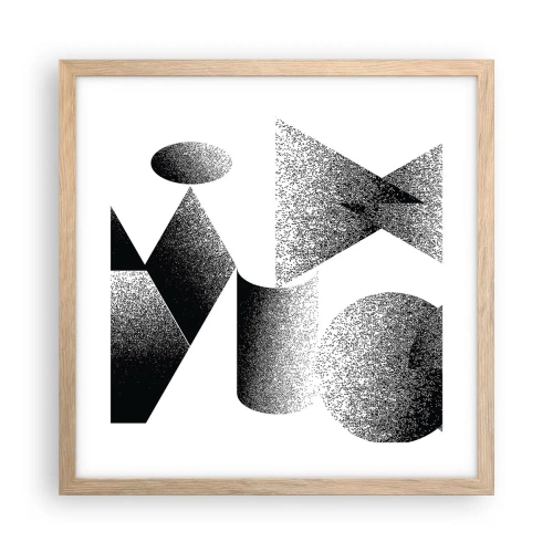 Een poster in een licht eiken lijst - Hoeken en ovalen - 40x40 cm