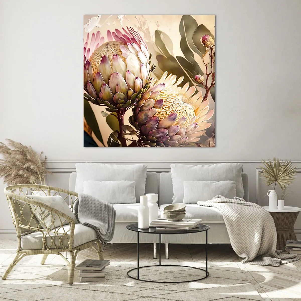 Schilderen op glas - Teeder omarmd - 50x50 cm