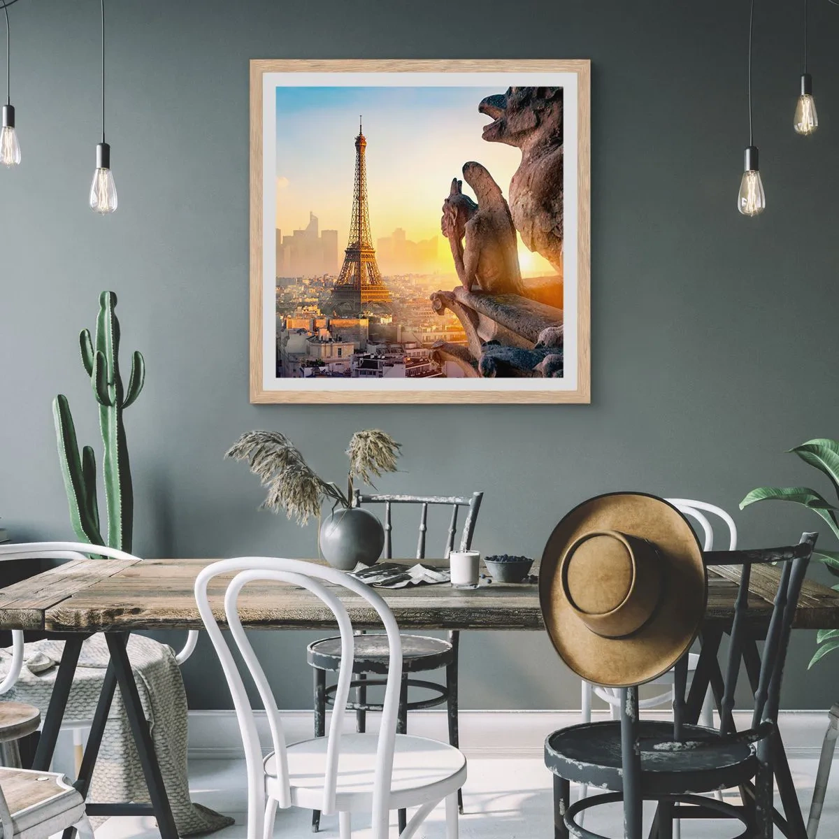 Een poster in een licht eiken lijst - Er is veel veranderd... - 50x50 cm