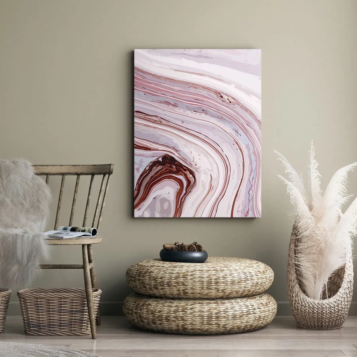 Schilderen op canvas - Rechtdoor, dan rechts naar beneden - 50x70 cm