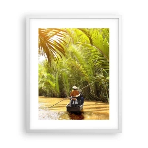 Poster in een witte lijst - Een palmravijn langs - 40x50 cm