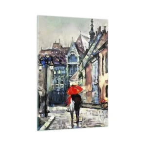 Schilderen op glas - Regen voor twee - 80x120 cm