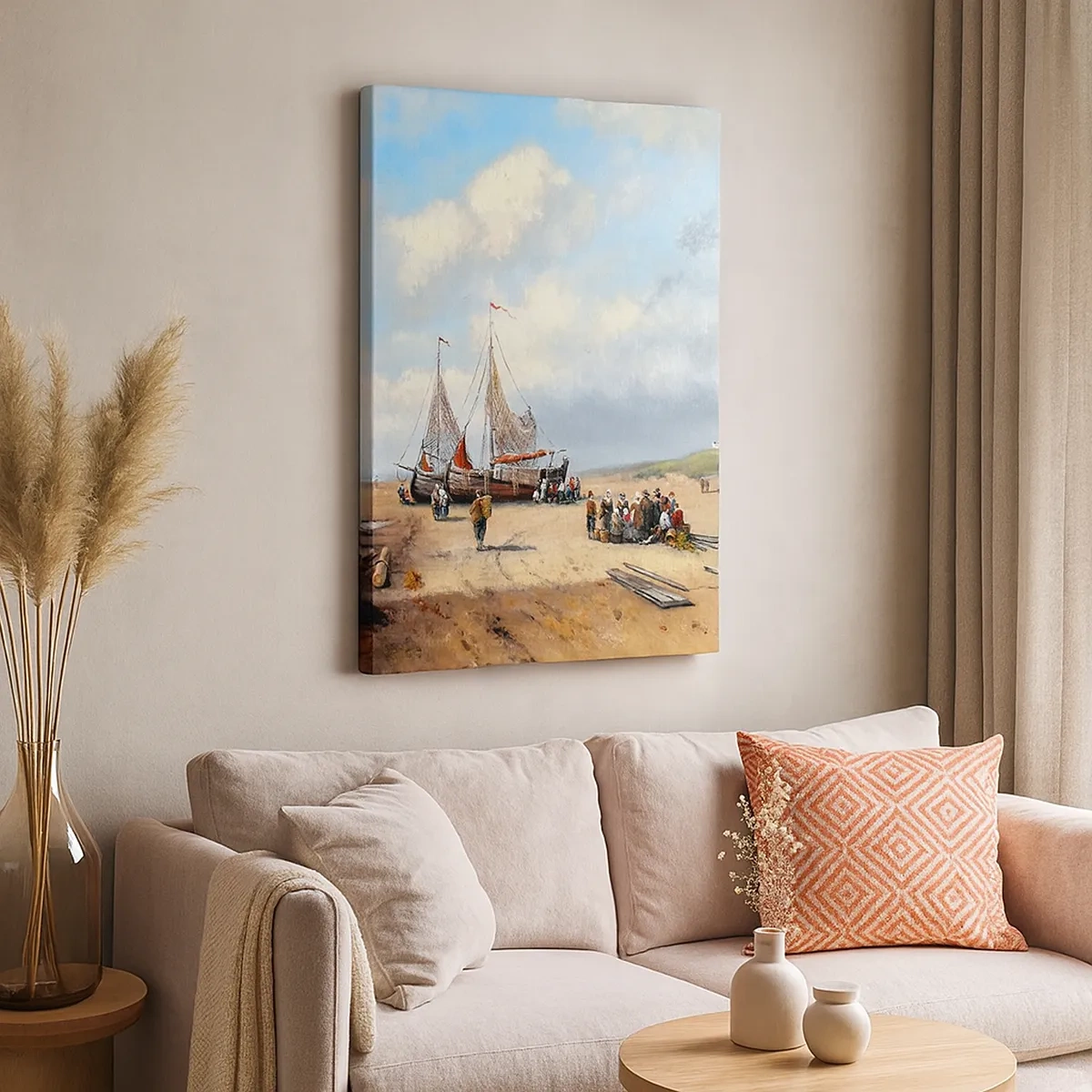 Schilderen op canvas - Na een geslaagde vangst - 50x70 cm