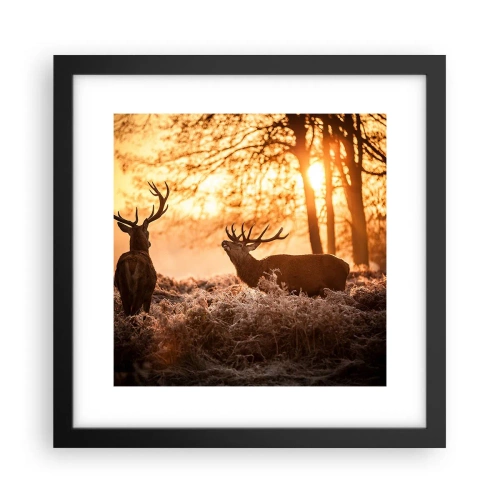 Poster in een zwarte lijst - De droom van een jager - 30x30 cm
