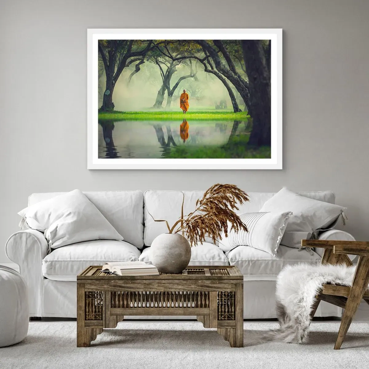 Poster in een witte lijst - Op weg naar verlichting - 40x30 cm