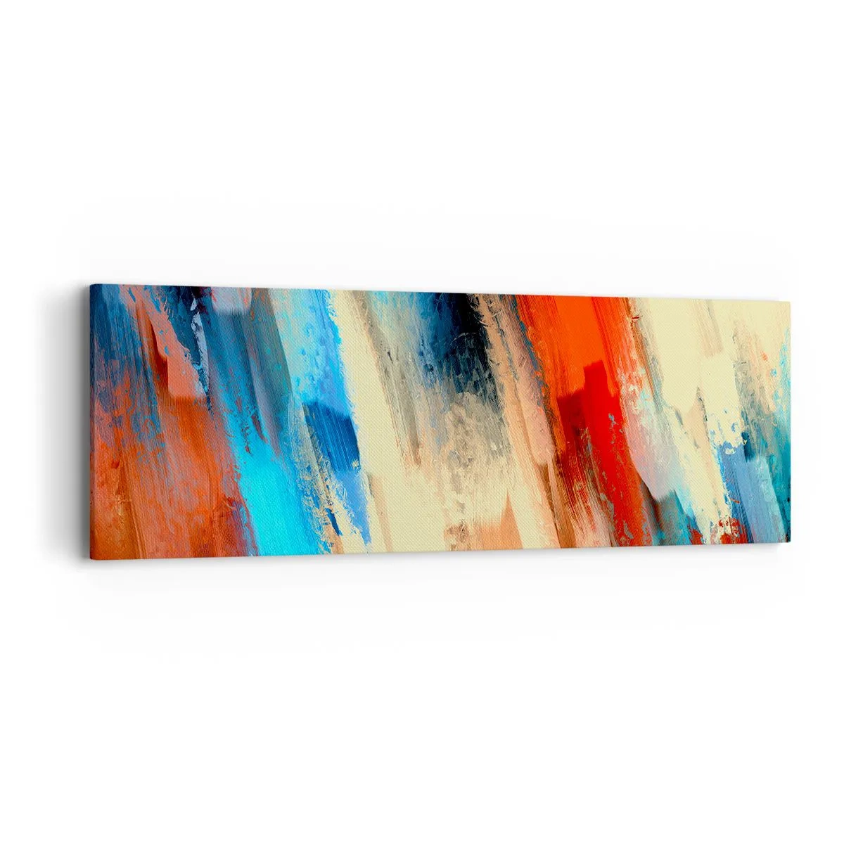 Schilderen op canvas - Een cascade van kleuren - 90x30 cm