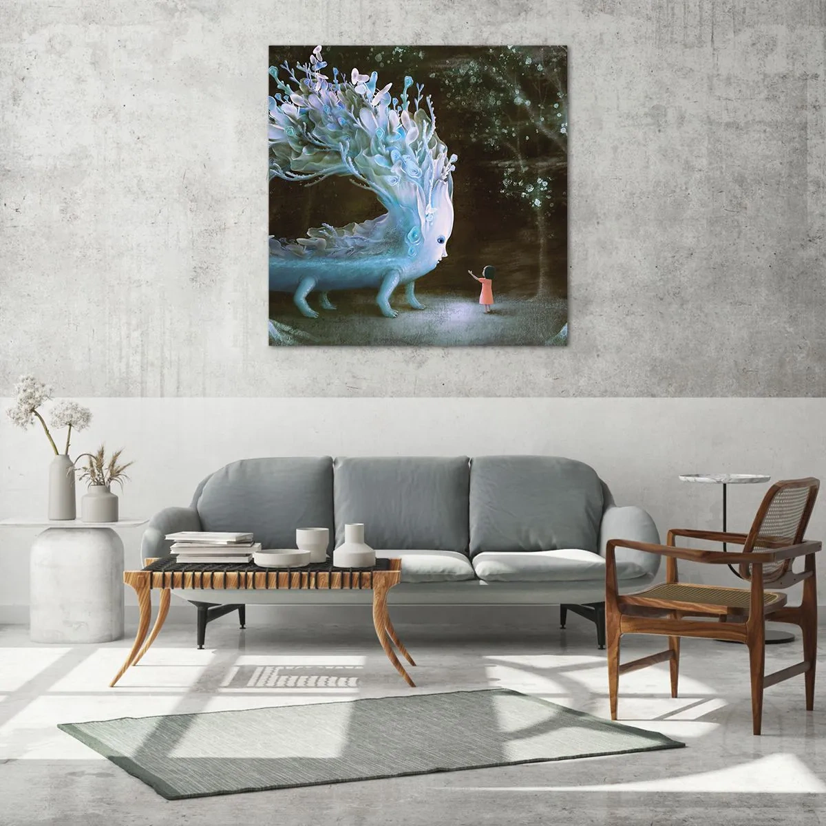 Schilderen op glas - Fantastische ontmoeting - 50x50 cm