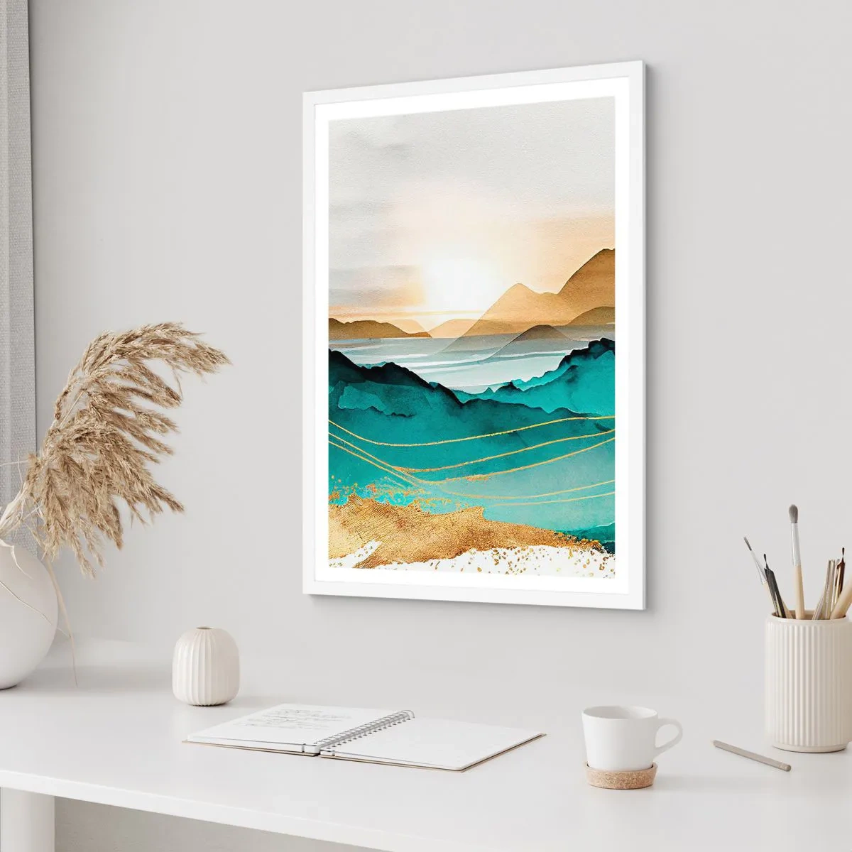Poster in een witte lijst - Op de rand van abstractie – landschap - 30x40 cm