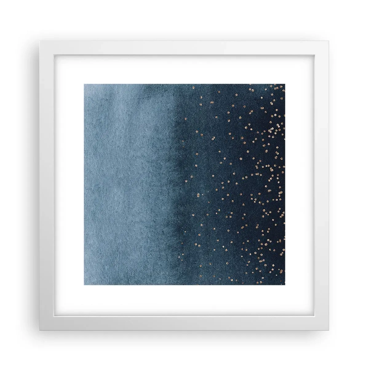 Poster in een witte lijst - Samenstelling - blauwe fasen - 30x30 cm