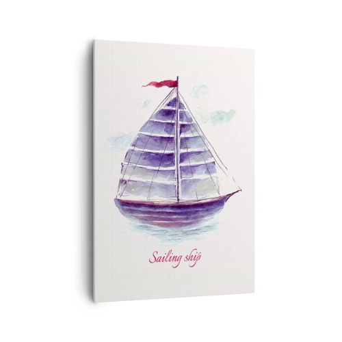 Schilderen op canvas - Volle zeilen en rustig water - 70x100 cm