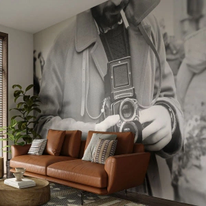 Fotobehang Premium Canvas - Retro stijl - Camera, Vintage, Camera - 350x256 cm