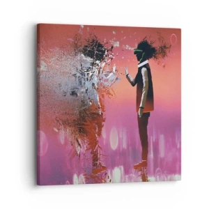 Schilderen op canvas - Kun je naar jezelf kijken? - 30x30 cm