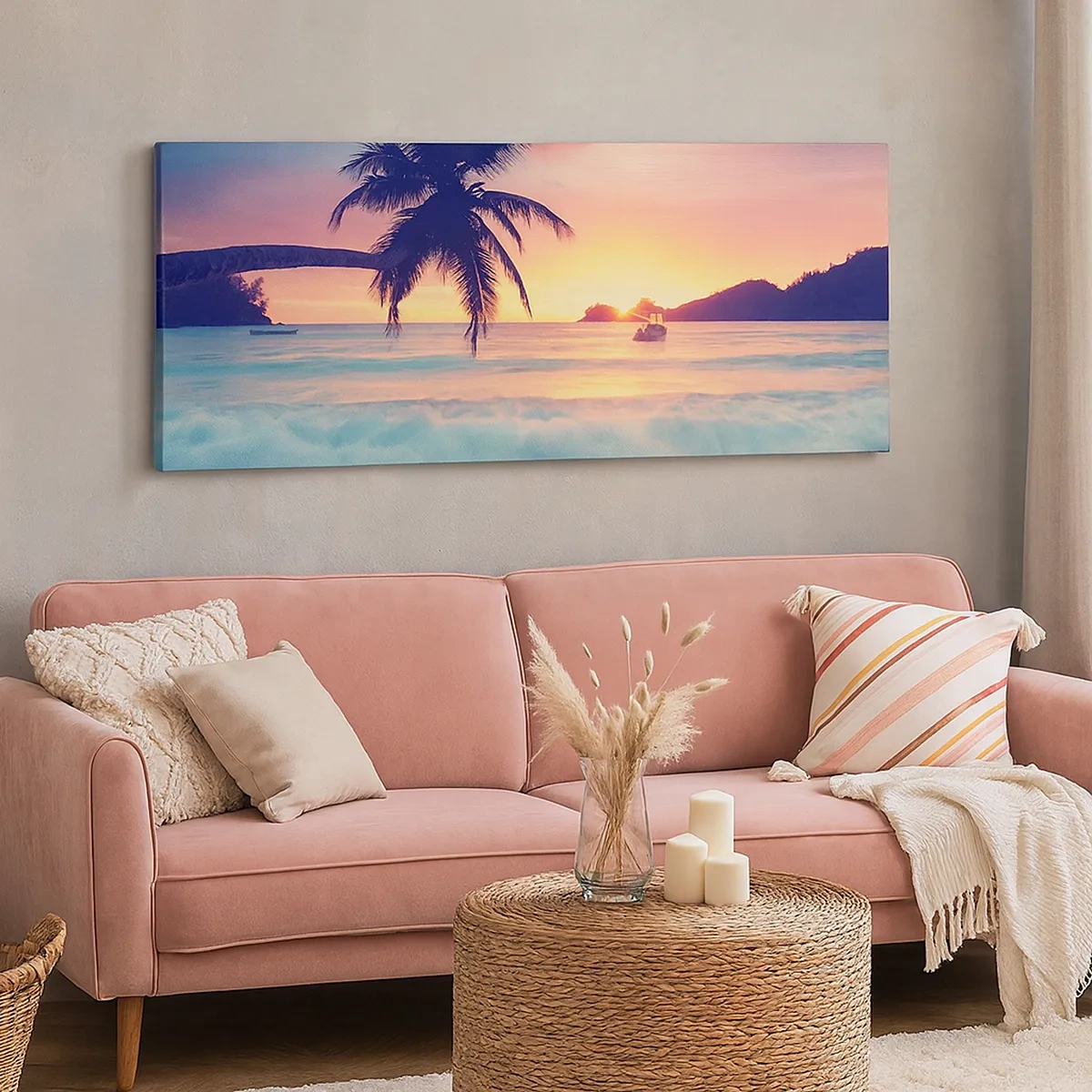 Schilderen op canvas - Een avond aan de baai - 30x30 cm