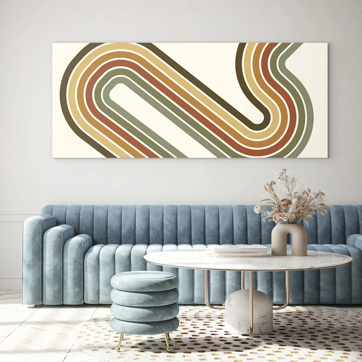 Schilderen op glas - Zigzag naar het doel - 160x50 cm