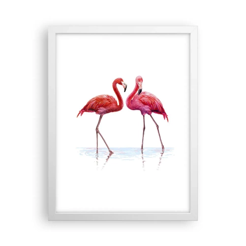 Poster in een witte lijst - Roze randez-vous - 30x40 cm