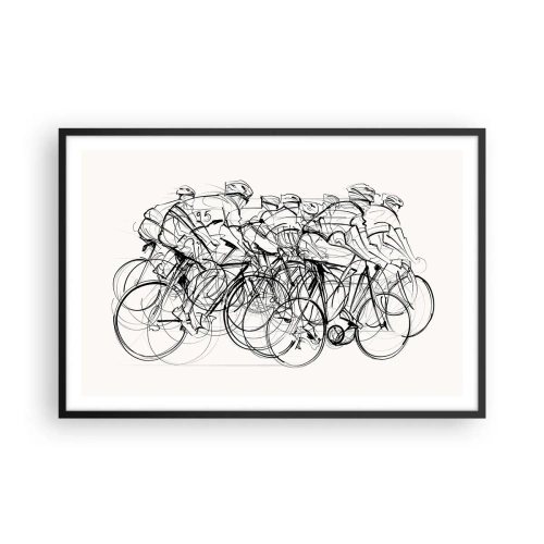 Poster in een zwarte lijst - Samen als team - 91x61 cm