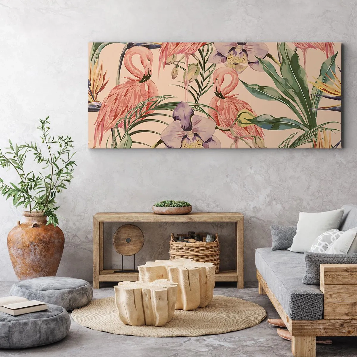 Schilderen op canvas - Roze ballet in bloemen - 120x50 cm