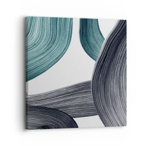 Schilderen op canvas - Smaragdgroene en zwarte paden - 30x30 cm
