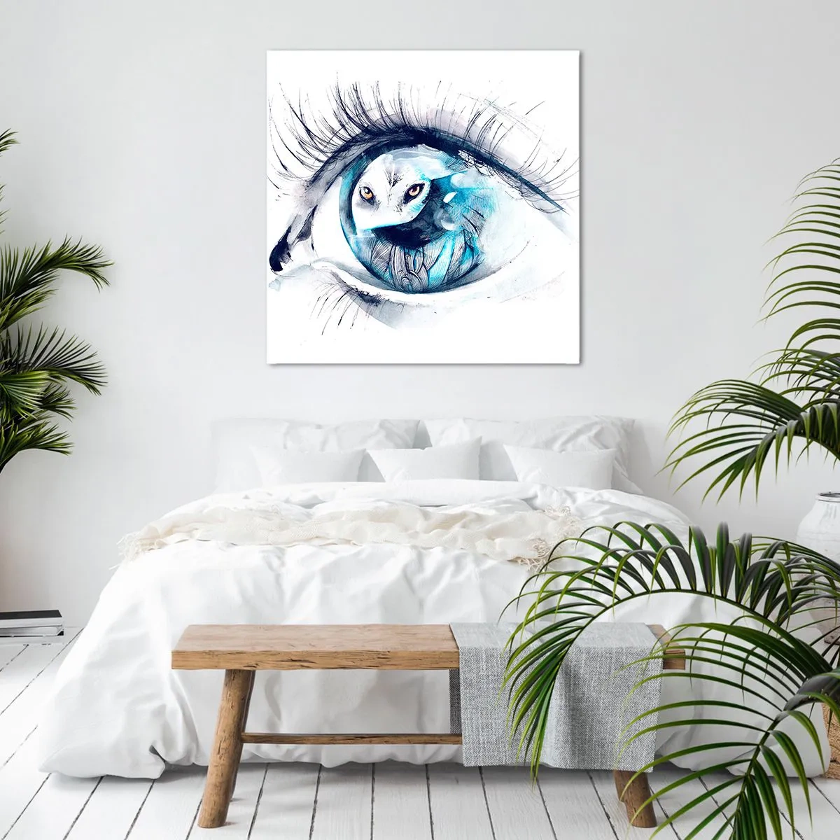 Schilderen op canvas - Oog in oog met wildheid - 70x70 cm