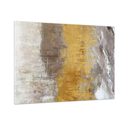 Schilderen op glas - Een gouden explosie - 100x70 cm