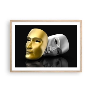 Een poster in een licht eiken lijst - Het leven is theater - 70x50 cm