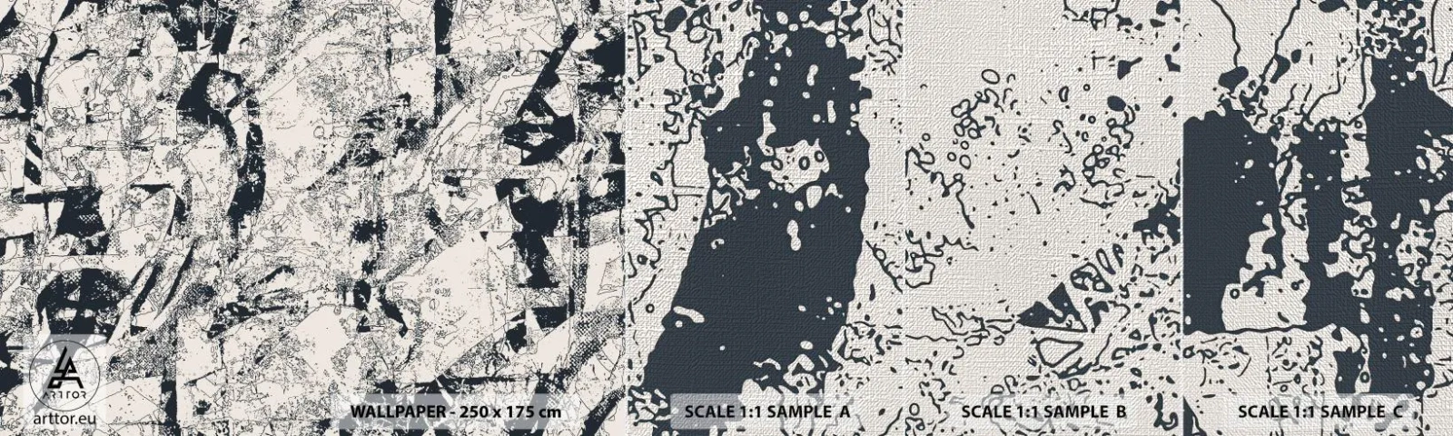 Fotobehang Monster Premium Canvas - Interpenetratie van tegenstellingen - Abstractie, Deel, Collage - 100x30 cm