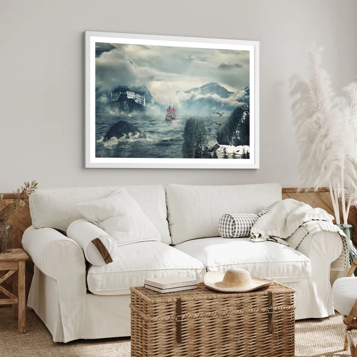 Poster in een witte lijst - In magische wateren - 50x40 cm