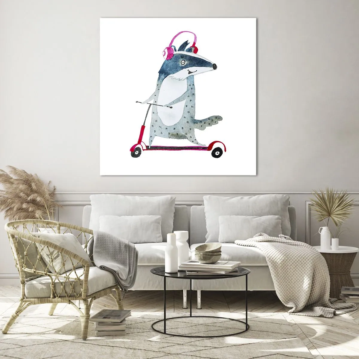 Schilderen op glas - Badger vreugde - 70x70 cm