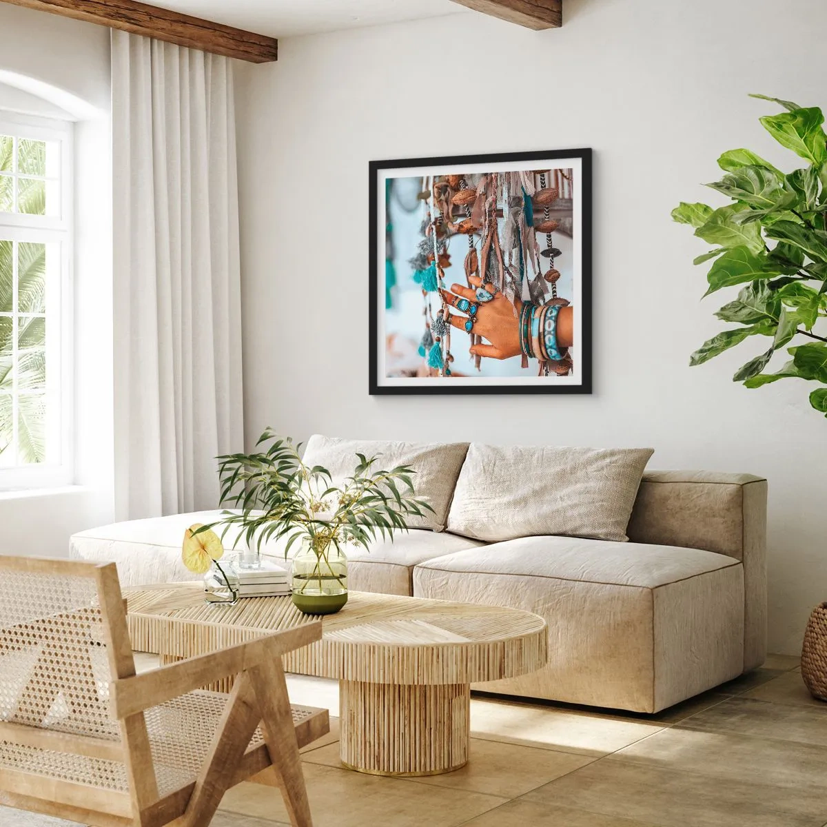 Poster in een zwarte lijst - Lokale schatten - 40x40 cm