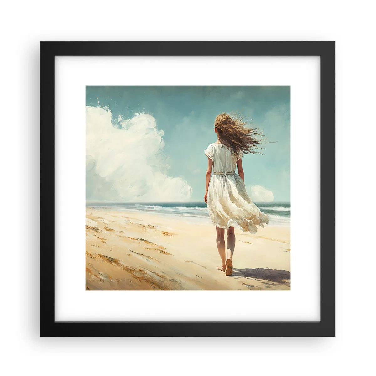 Poster in een zwarte lijst - Om de zon en de wind te ontmoeten - 30x30 cm