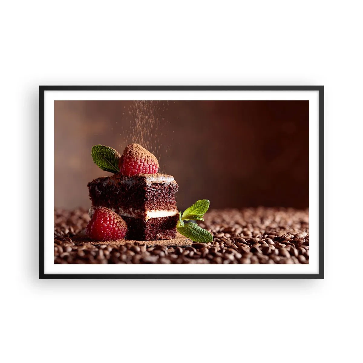 Poster in een zwarte lijst - Het leven is zoet - 91x61 cm