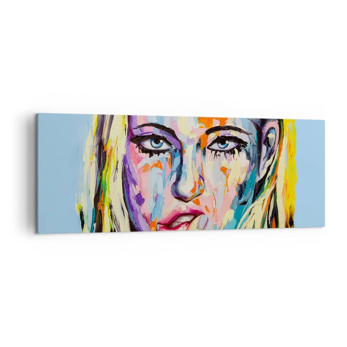 Schilderen op canvas - Kijk haar recht in de ogen - 140x50 cm