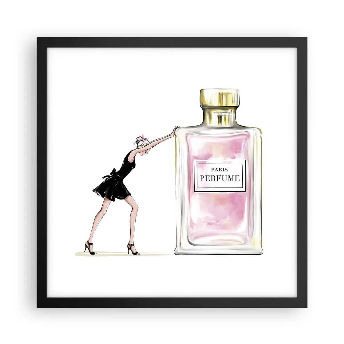 Poster in een zwarte lijst - De essentie van vrouwelijkheid - 40x40 cm