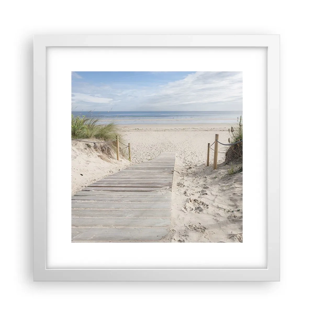 Poster in een witte lijst - naar de horizon - 30x30 cm