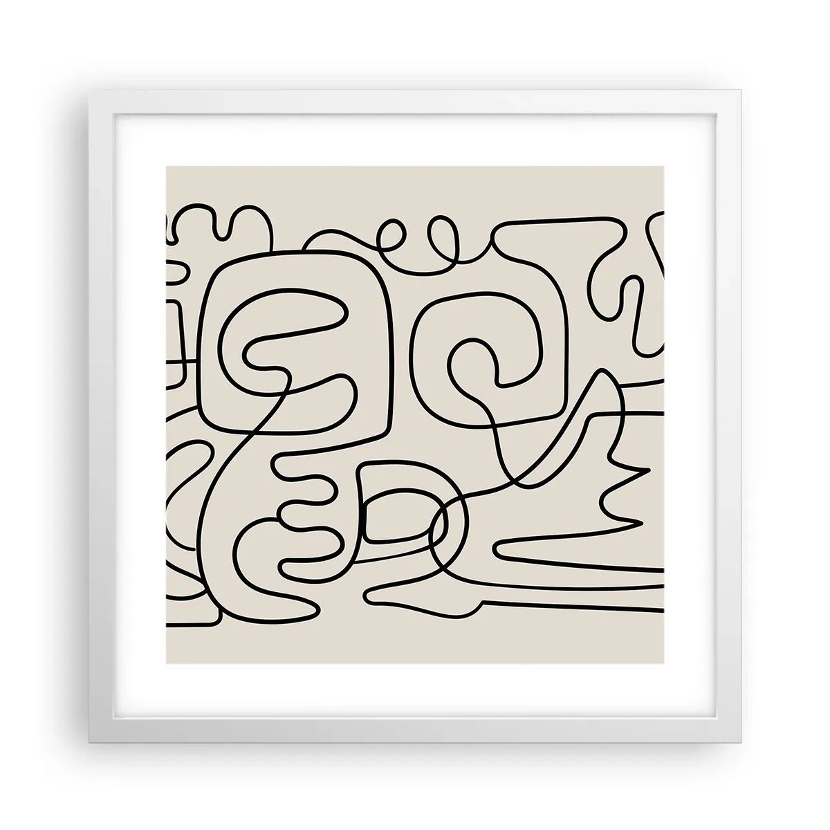 Poster in een witte lijst - Volg het pad - 40x40 cm