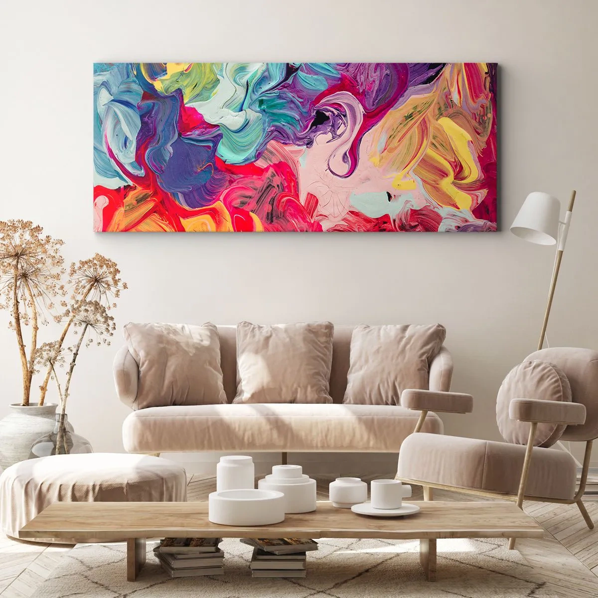 Schilderen op canvas - De geboorte van kleuren - 100x40 cm