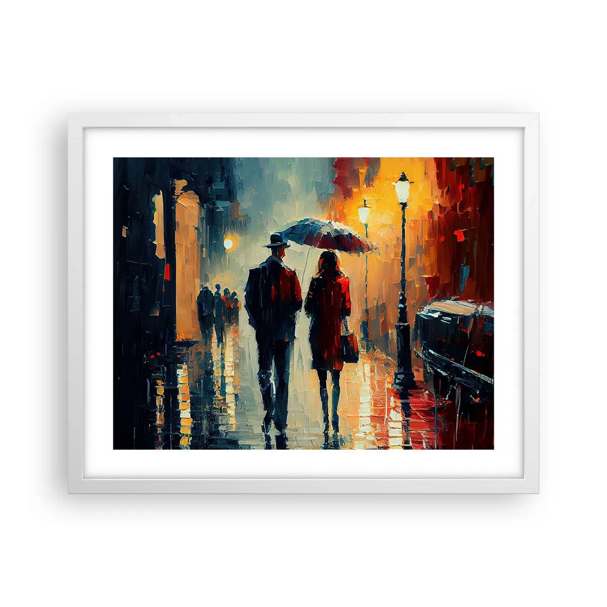 Poster in een witte lijst - Stedelijk love strory - 50x40 cm