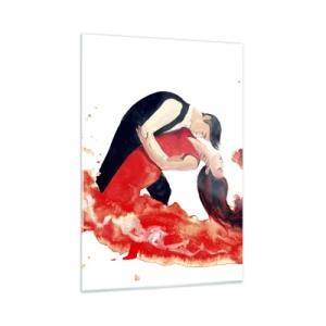 Schilderen op glas - Tango - een sensuele golf - 50x70 cm