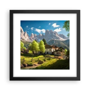 Poster in een zwarte lijst - Alpine idylle - 30x30 cm