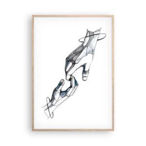 Een poster in een licht eiken lijst - Een goed gebaar - 70x100 cm