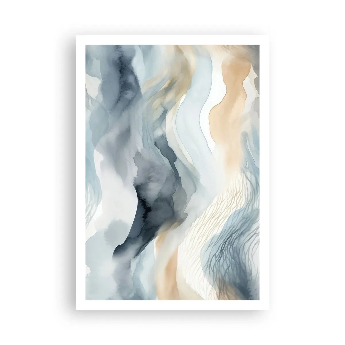 Poster - Besneeuwde en mistige abstractie - 70x100 cm