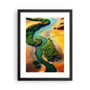 Poster in een zwarte lijst - Levengevende rivier - 30x40 cm
